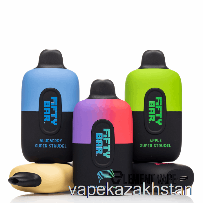 Vape Kazakhstan Fifty Bar 6500 Disposable Aloe Kiwi Strawberry